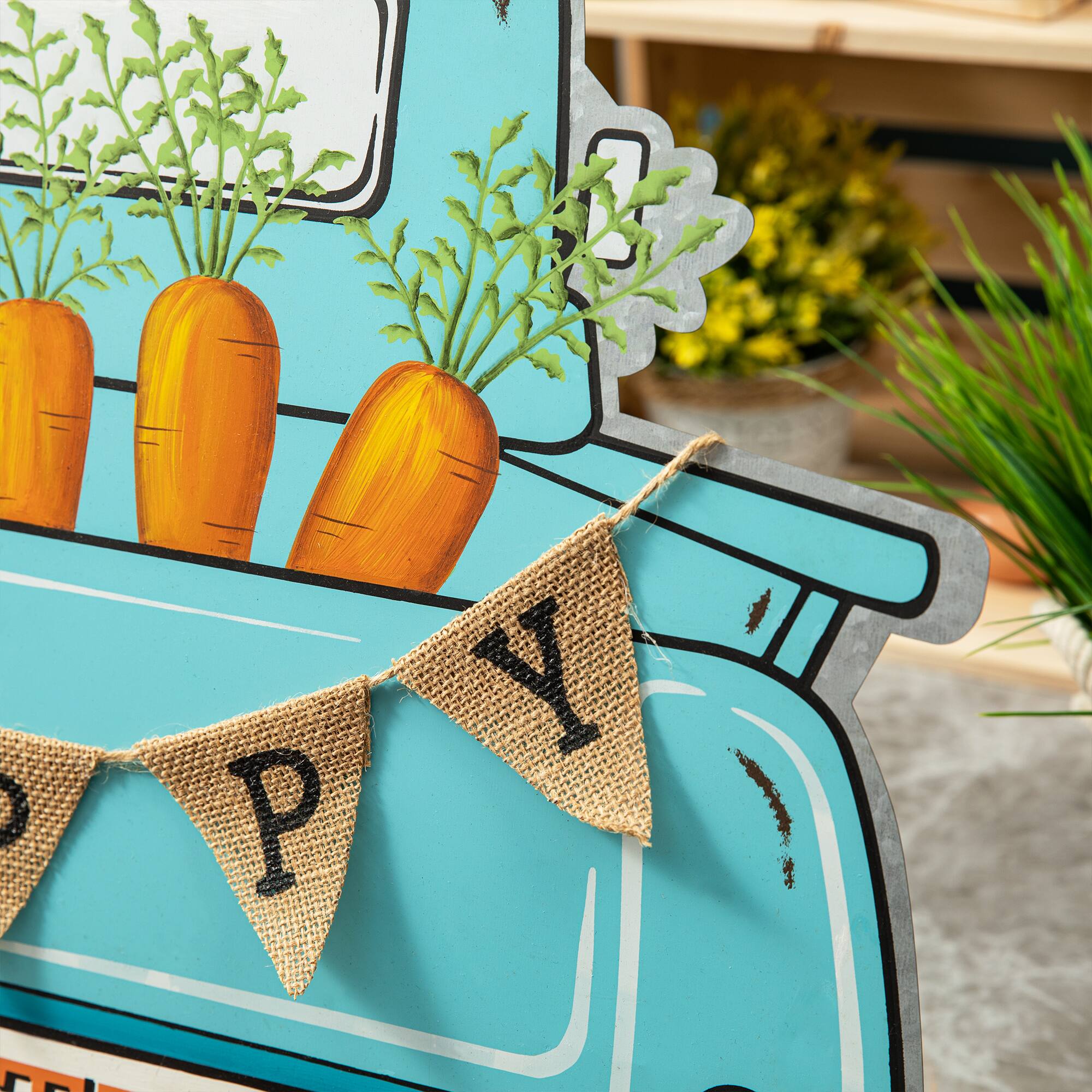 Glitzhome® 26" Easter Metal Truck Yard Stake